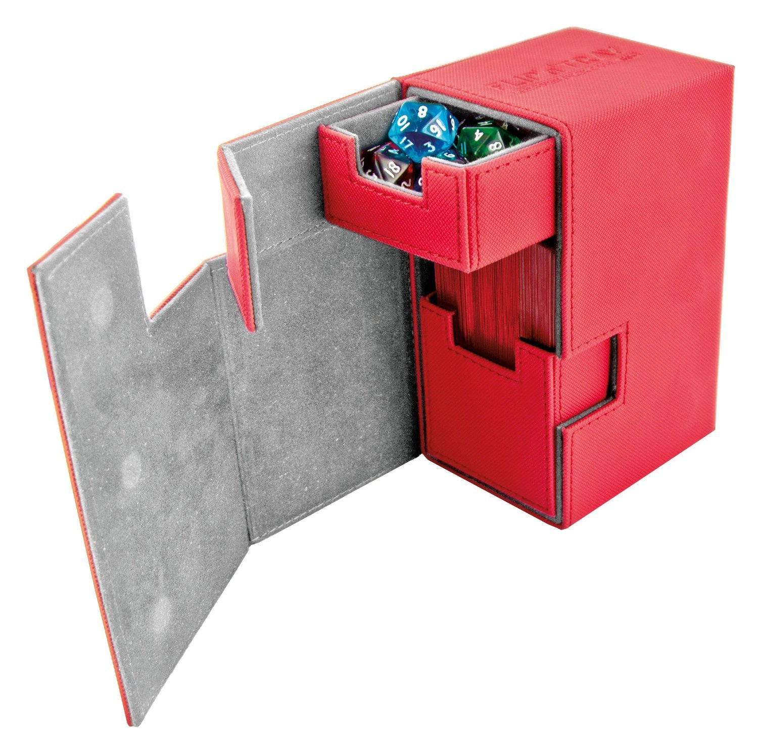 Ultimate Guard FLIP'n'TRAY XENOSKIN 100+ Deck Box Red Decked Out Gaming
