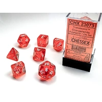 CHX 23073 Translucent Polyhedral Orange/White 7-Die Set