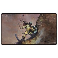 Frank Frazetta - "Warrior with Ball and Chain" Black Stitched Playmat