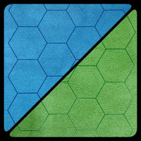 Chessex Reversible Battlemat 1" Hexes Blue/Green (23.5"x26")