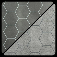 Chessex Reversible Megamat 1" Hexes Black/Grey (34.5"x48")