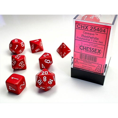 CHX 25414 Opaque Polyhedral Red/black 7-Die Set