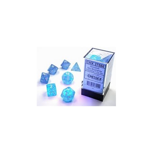 CHX 27577 Borealis Polyhedral Purple/White Luminary 7-Die Set