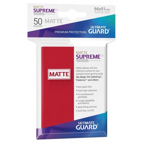 Ultimate Guard Supreme UX Sleeves Standard Size Matte Red (50)