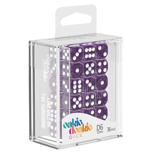 Oakie Doakie Dice D6 12 mm Marble - Purple (36)