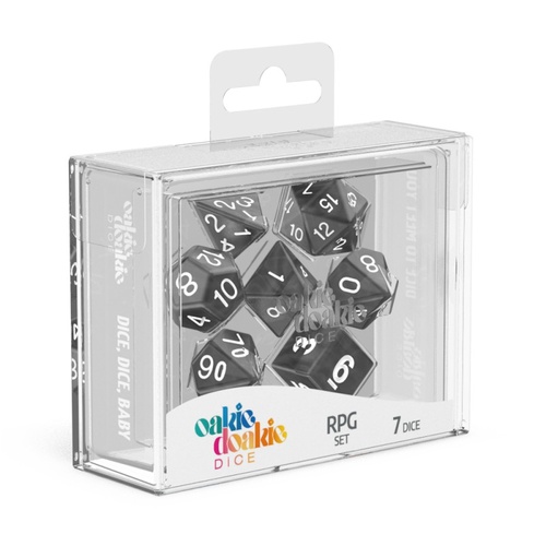 Oakie Doakie Dice RPG Set Marble Dice - Black