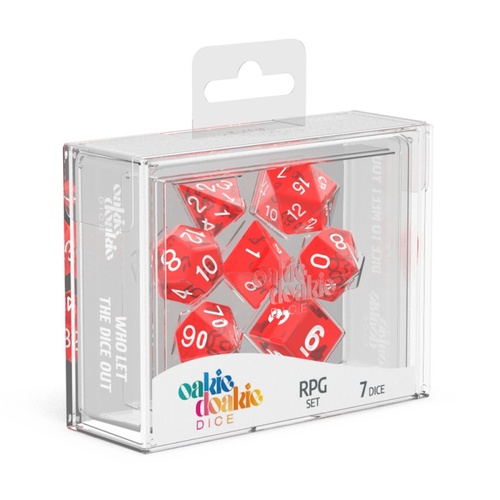 Oakie Doakie Dice RPG Set Translucent Dice - Red