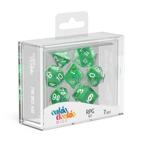 Oakie Doakie Dice RPG Set Translucent Dice - Green