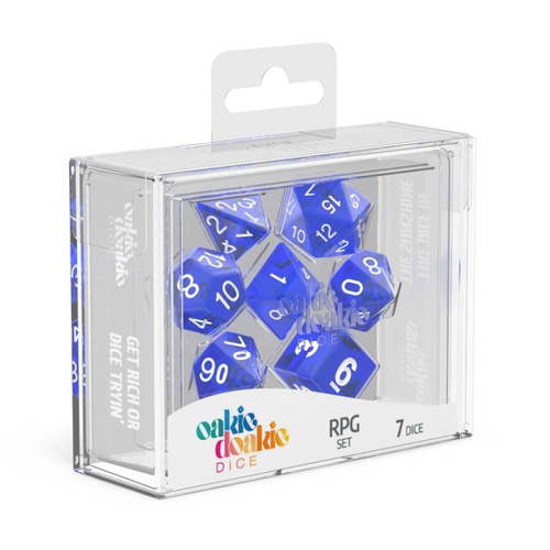 Oakie Doakie Dice RPG Set Translucent Dice - Blue