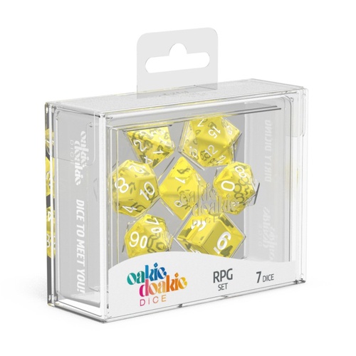 Oakie Doakie Dice RPG Set Translucent Dice - Yellow