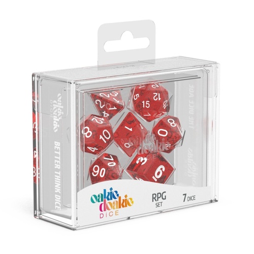 Oakie Doakie Dice RPG Set Speckled Dice - Red