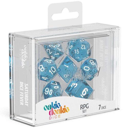 Oakie Doakie Dice RPG Set Speckled - Light Blue (7)