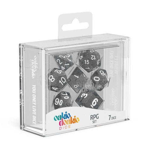 Oakie Doakie Dice RPG Set Speckled Dice - Black