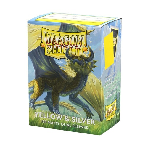 Dragon Shield: Sleeves – Matte Dual – Yellow & Silver