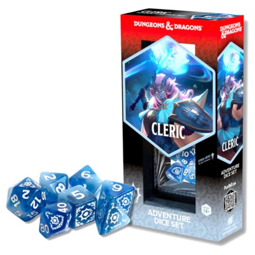 D&D Adventure Dice - Cleric - White n Blue