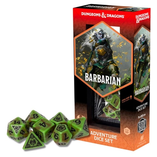 D&D Adventure Dice - Barbarian - Green n Brown