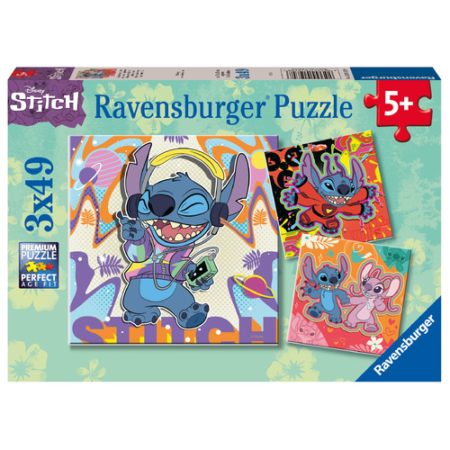 Ravensburger - Disney Stitch Play the Day Away Puzzle 3x49 Pieces