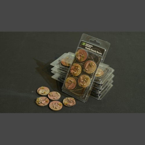 Gamers Grass Battle Ready Bases Badlands Round 40mm (x5)