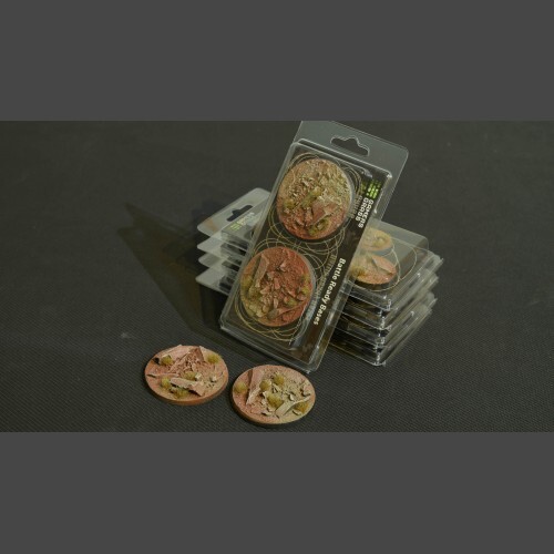 Gamers Grass Battle Ready Bases Badlands Round 60mm (x2)