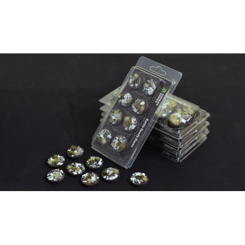 Gamers Grass Battle Ready Bases Winter Round 32mm (x8)