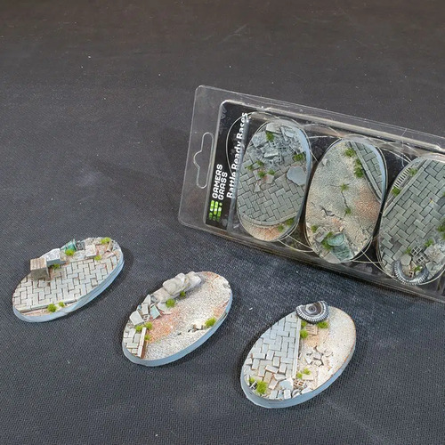 Gamers Grass Battle Ready Bases Urban Warfare Oval 75mm (x3)
