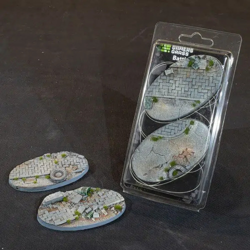 Gamers Grass Battle Ready Bases Urban Warfare Oval 90mm (x2)