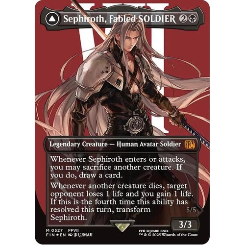 Sephiroth, Fabled SOLDIER (Borderless) (Surge Foil) (0527) FOIL - FIN