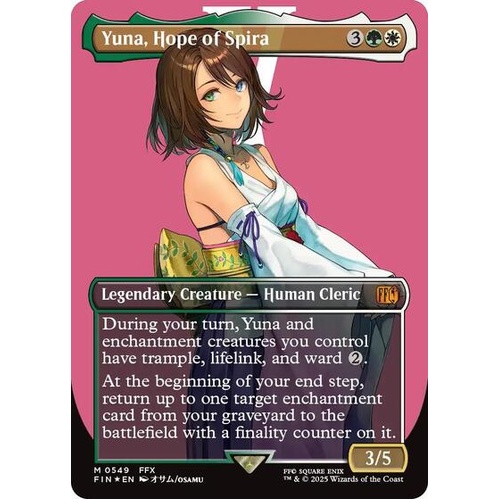 Yuna, Hope of Spira (Borderless) (Surge Foil) FOIL - FIN
