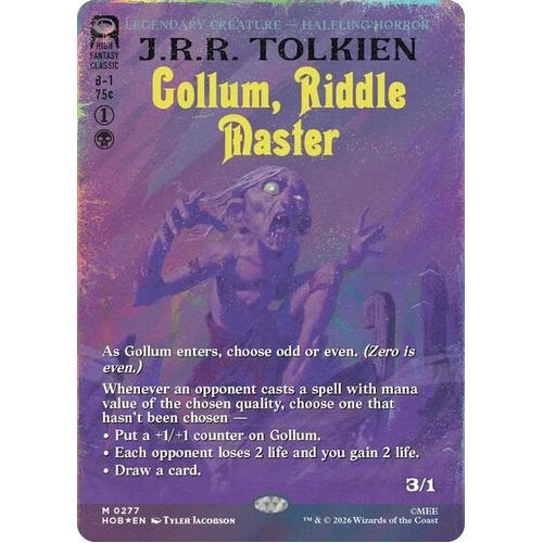 Gollum, Riddle Master (Borderless) (Surge Foil) FOIL - HOB