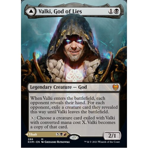 Valki, God of Lies // Tibalt, Cosmic Impostor (Borderless Alternate Art) - KHM