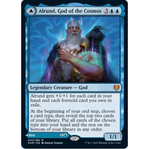 Alrund, God of the Cosmos // Hakka, Whispering Raven FOIL - KHM