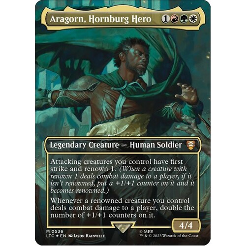 Aragorn, Hornburg Hero (Borderless) (Surge Foil) FOIL - LTC
