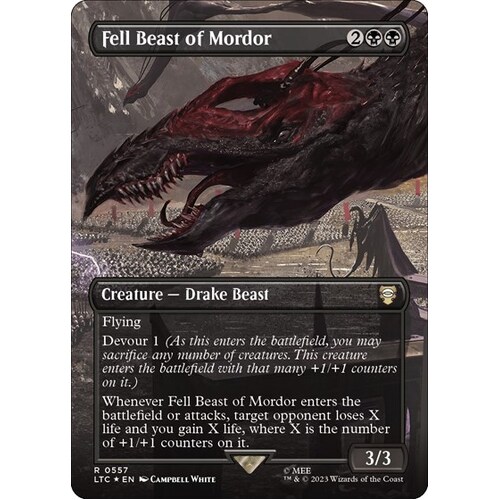 Fell Beast of Mordor (Borderless) (Surge Foil) FOIL - LTC