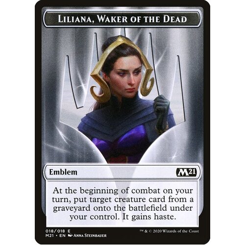 1 x Liliana, Waker of the Dead emblem Token - M21