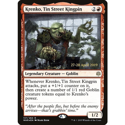 Krenko, Tin Street Kingpin Pre-Release FOIL - WAR