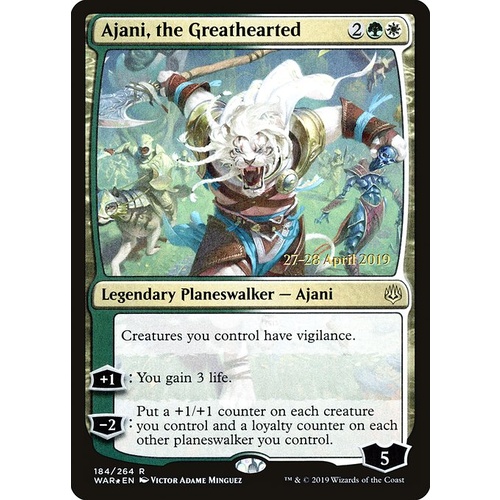 Ajani, the Greathearted Pre-Release FOIL - WAR