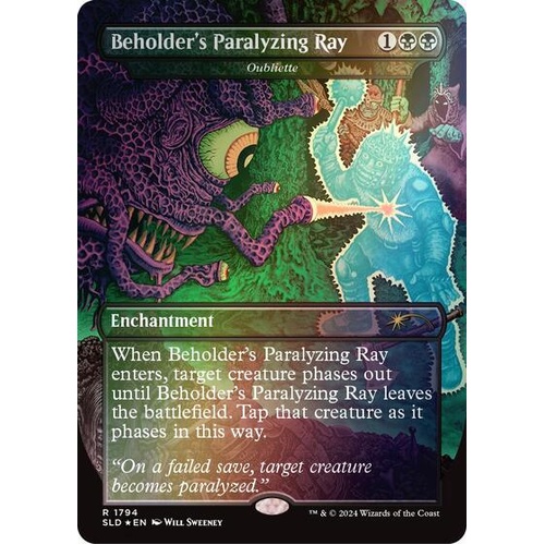 Beholder's Paralyzing Ray - Oubliette (Borderless) FOIL - SLD