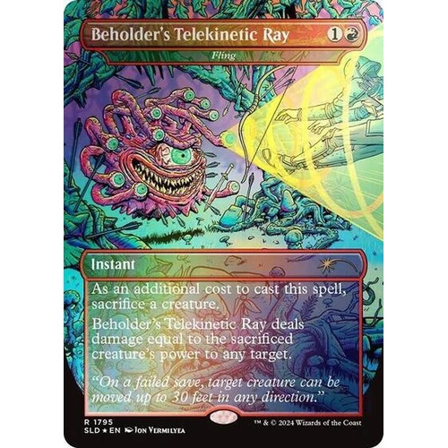 Beholder's Telekinetic Ray - Fling (Borderless) FOIL - SLD