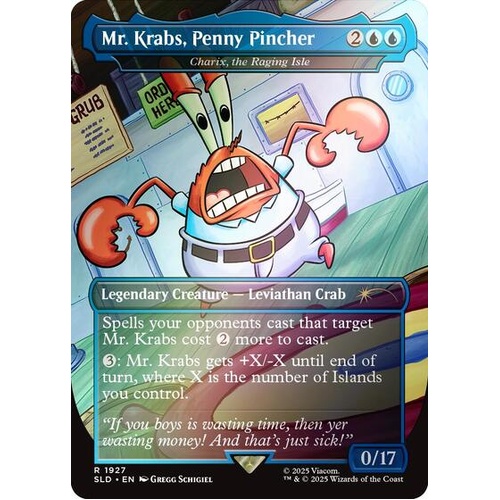 Mr. Krabs, Penny Pincher - Charix, the Raging Isle (Borderless) FOIL - SLD
