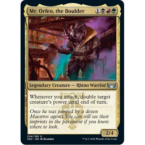 Mr. Orfeo, the Boulder - SNC