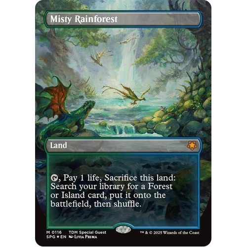 Misty Rainforest (Borderless) (Dragonscale Foil) FOIL - SPG