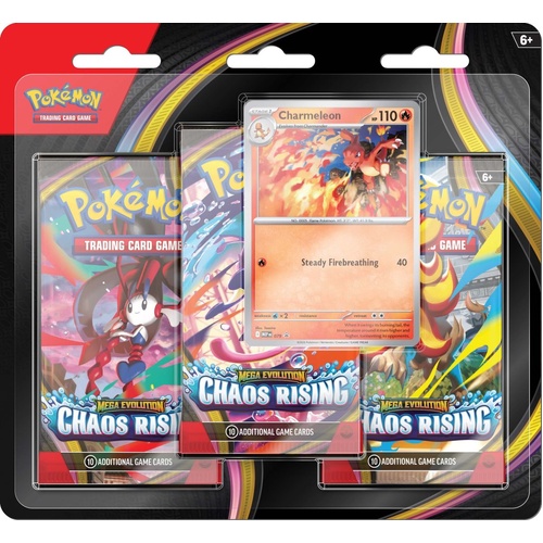 PREORDER Pokemon TCG Chaos Rising Three Booster Blister