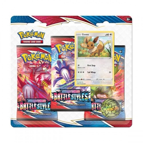 Pokemon TCG Sword and Shield - Battle Styles Eevee Three Booster Blister