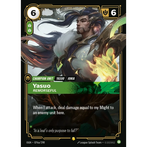 Yasuo - Remorseful (Alternate Art) FOIL - OGN (076a)