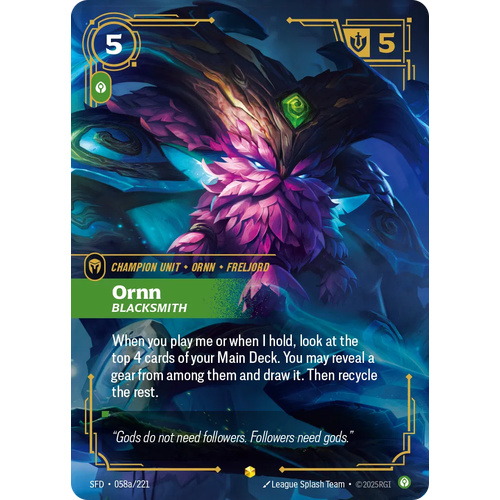 Ornn - Blacksmith (Alternate Art) FOIL - SFD (058a)