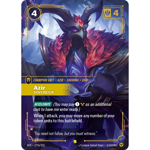 Azir - Sovereign (Alternate Art) FOIL - SFD (177a)
