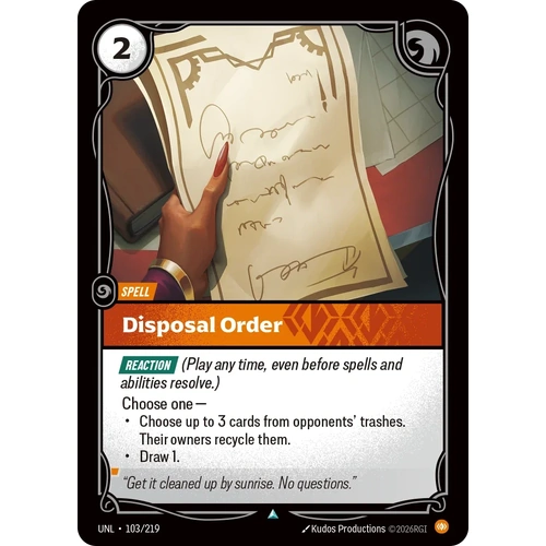 Disposal Order - UNL (103)