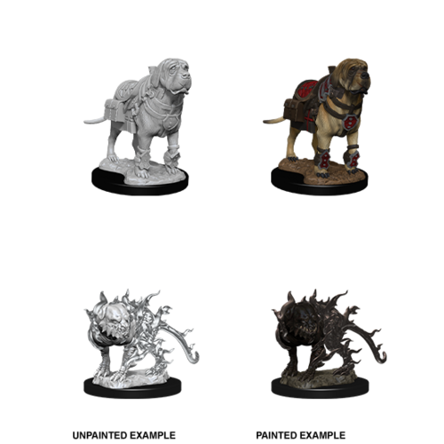 D&D Nolzurs Marvelous Unpainted Miniatures - Mastiff & Shadow Mastiff