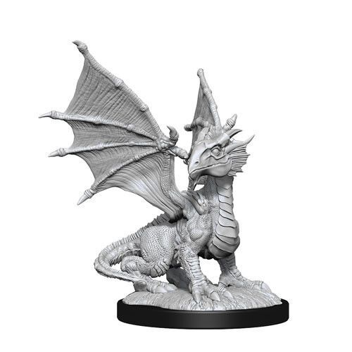 D&D Nolzurs Marvelous Unpainted Miniatures - Silver Dragon Wyrmling & Halfling Dragon Friend (Wave 13)