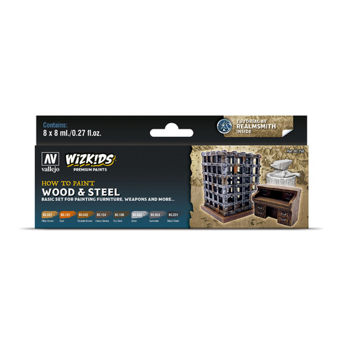 Wizkids How to Paint: Wood & Steel - Vallejo Set